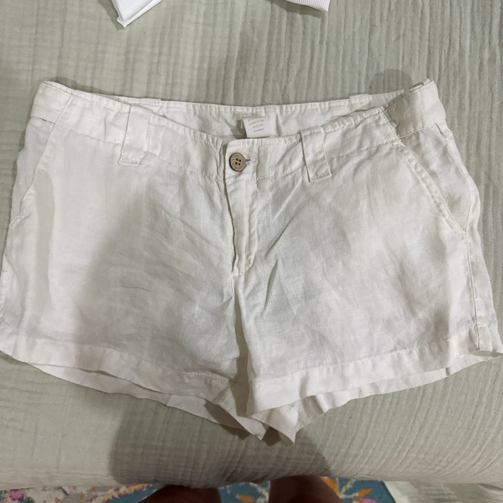 LONDONJEAN White linen Shorts